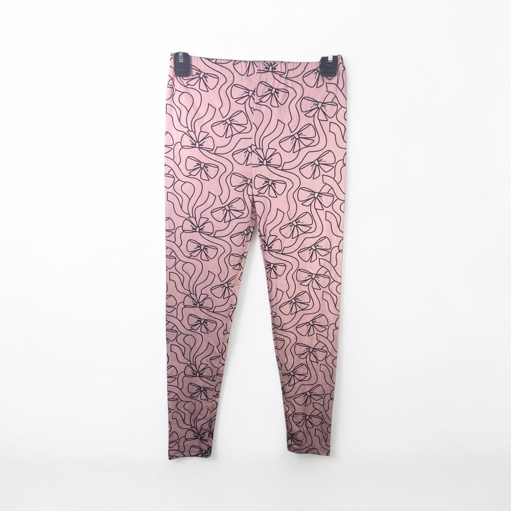 Freestyle Revolution Girls Pink Bow Print Leggings Size 12 FS7-79479